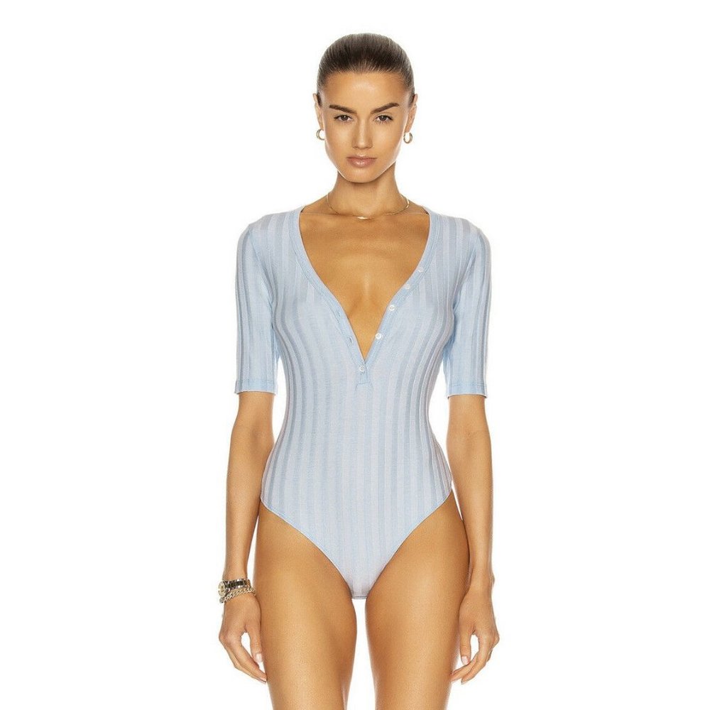 JONATHAN SIMKHAI STANDARD Connie Bodysuit Sky Blue
